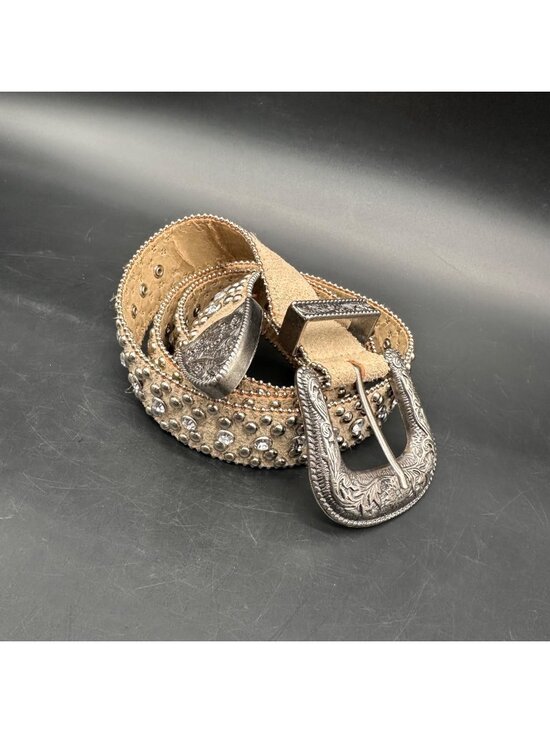Guess Accessories - Vintage GUESS Embellished Rhinestone Studded Belt Ornate Buckle Western XL Y2K